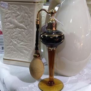 Vintage Atomizer Amber  Perfume Bottle